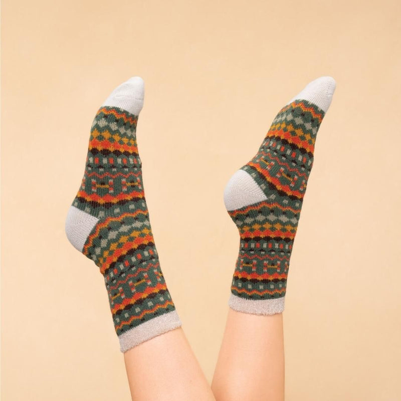 Cosy Socks - Multi Stripe Sage