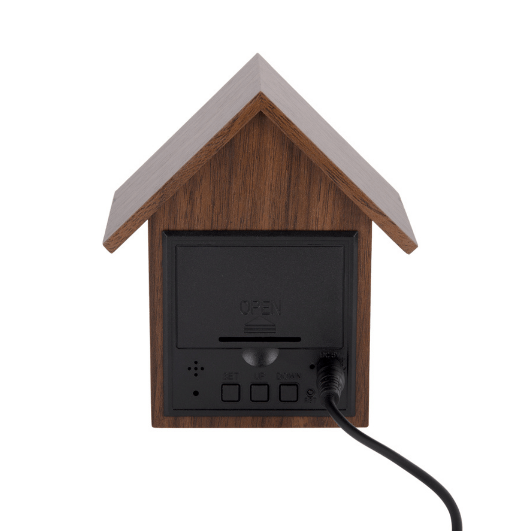 Alarm Clock House LED Dark Wood