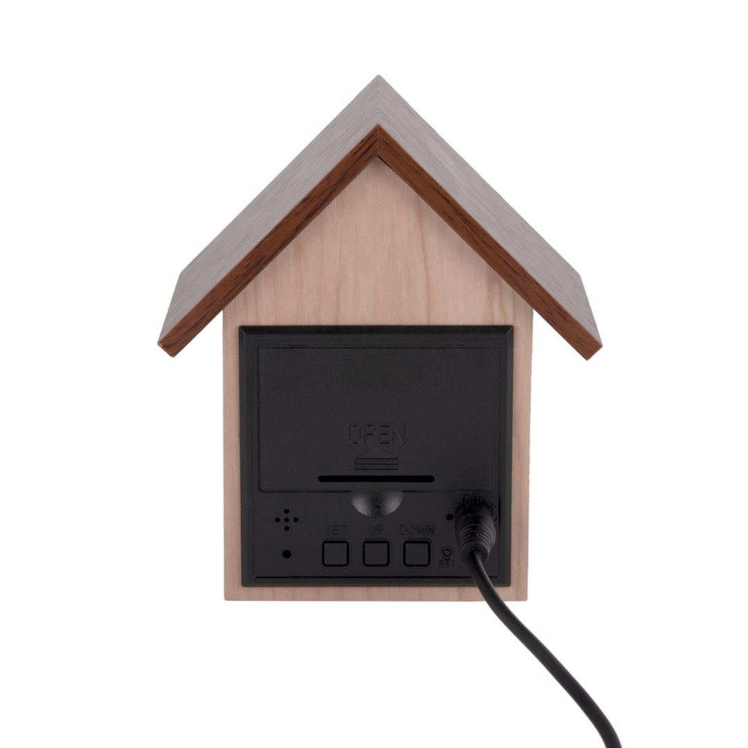 Alarm Clock House LED Light/Dark Wood