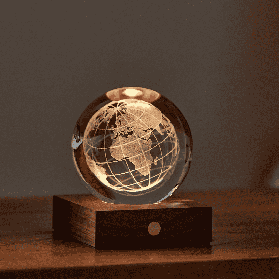 Amber Crystal Light - World Globe The Garden House