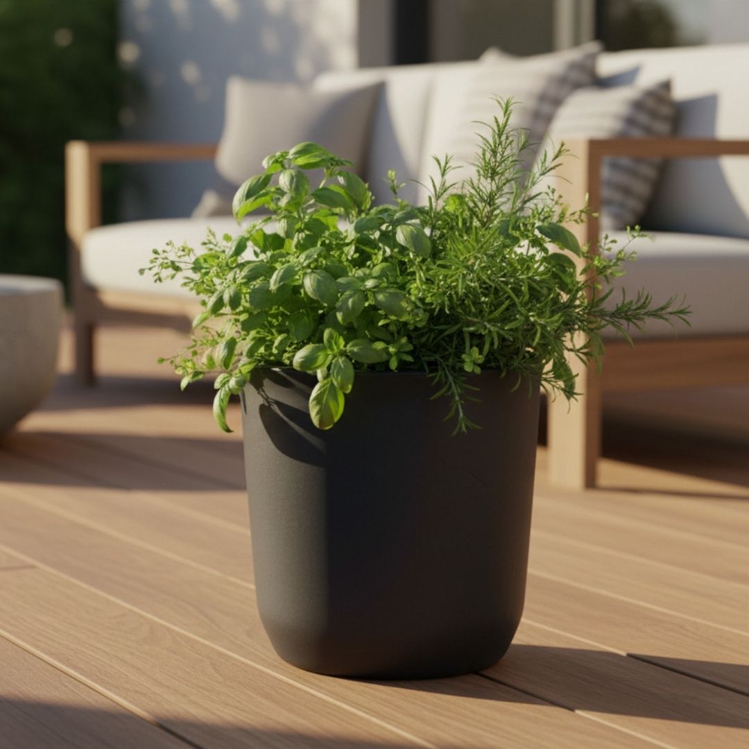 Ardesia Cylinder Pot Carbon