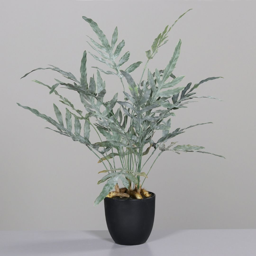 Artificial Fern in Black Pot