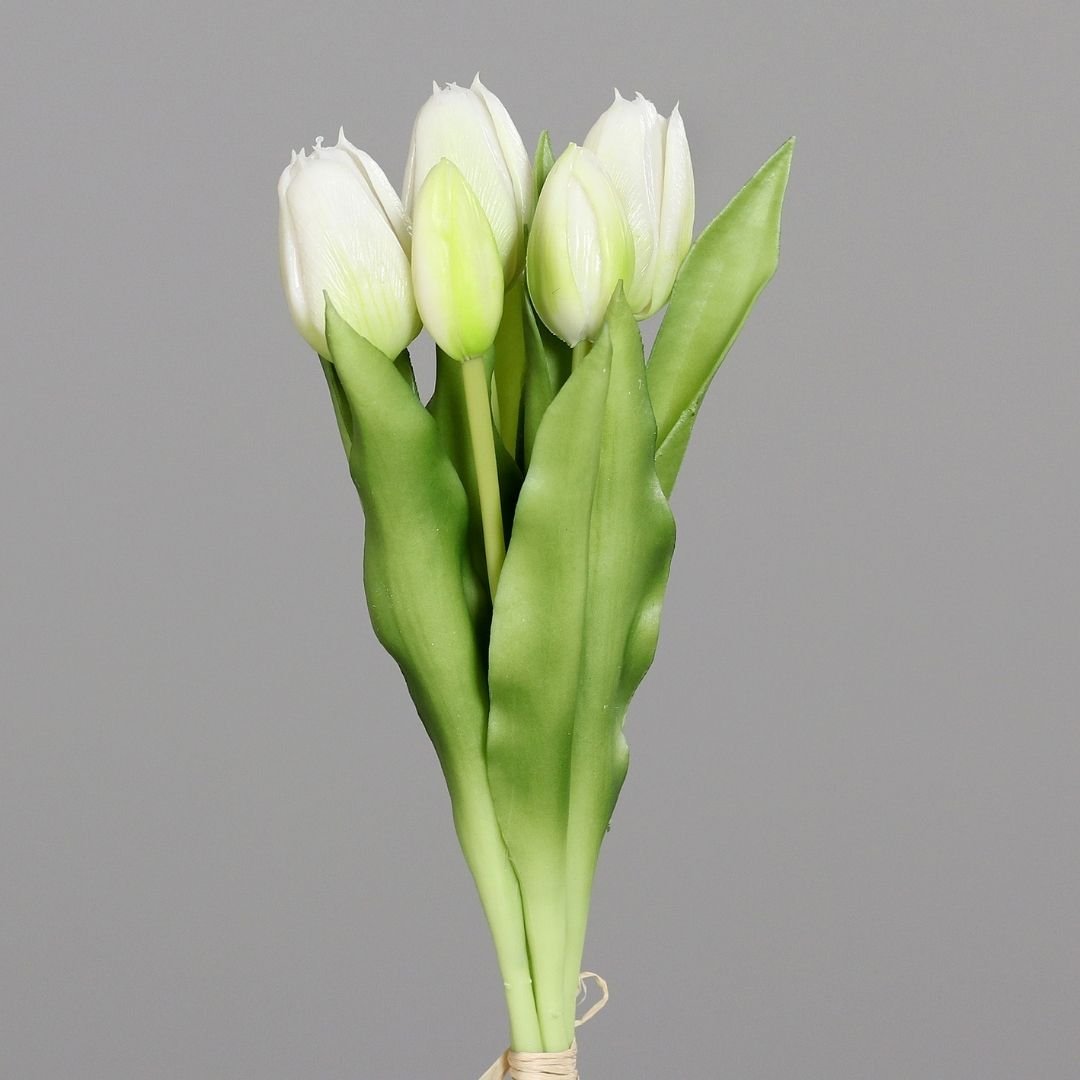 Artificial Tulip Bunch White - 31cm