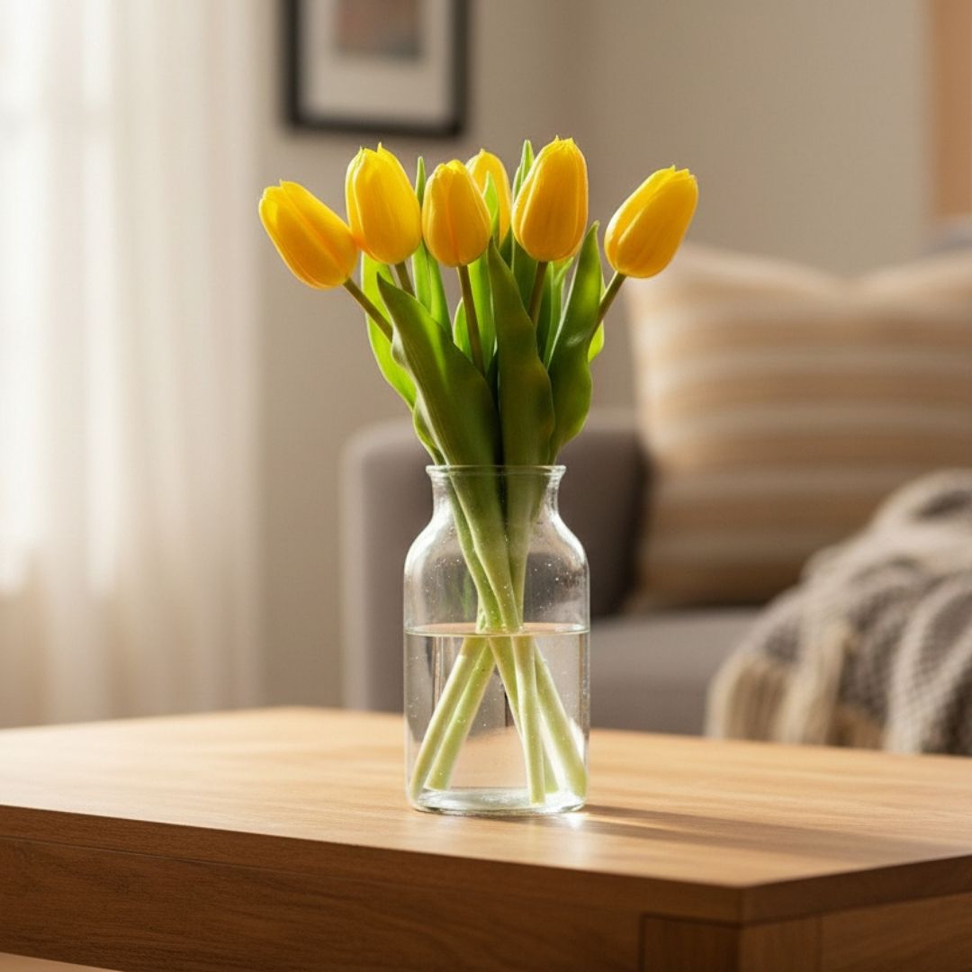 Artificial Tulip Bunch Yellow - 31cm