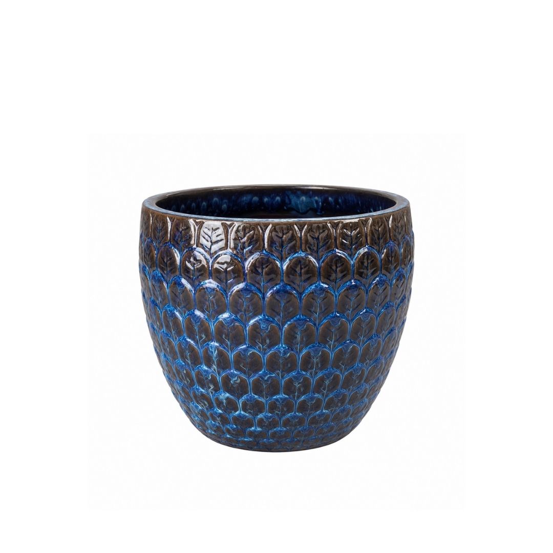 Glazed Pot Babylone - Dark Blue