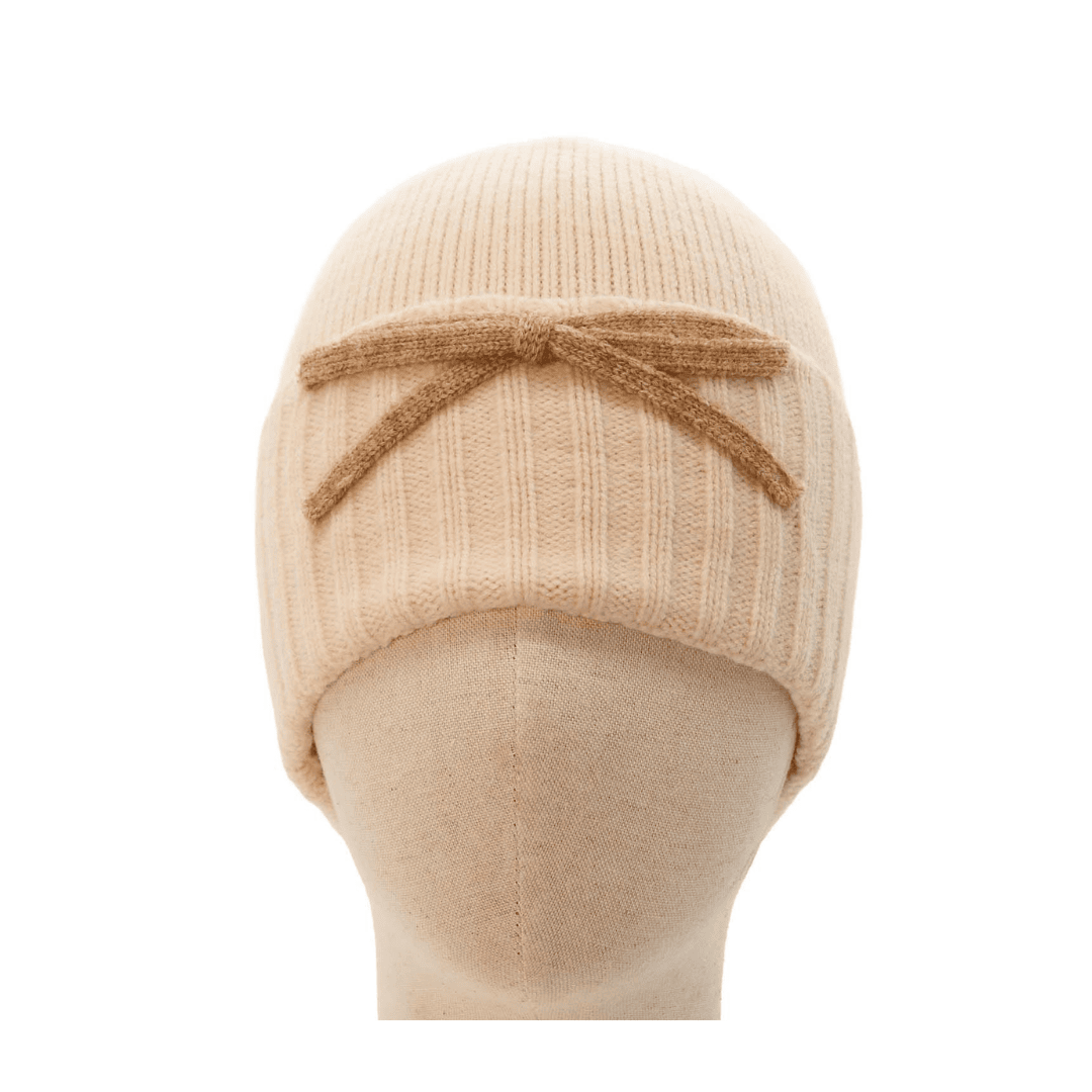 Beanie Bow Detail Cream