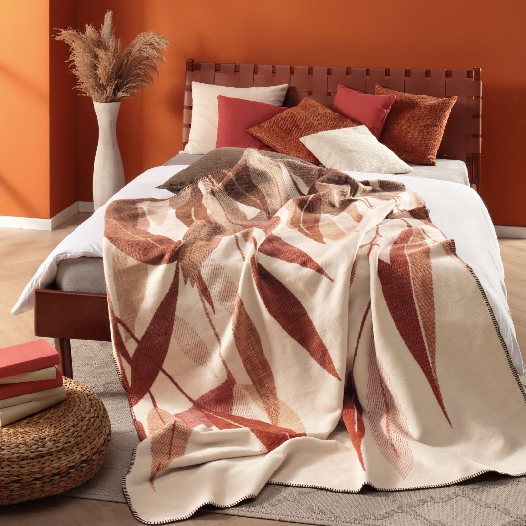 Ember Leaves Throw Blanket