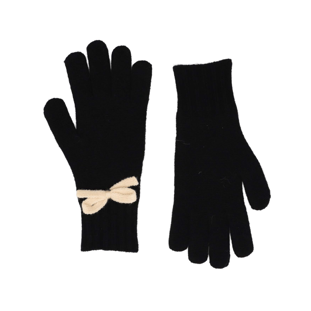 Gloves Bow Detail Black