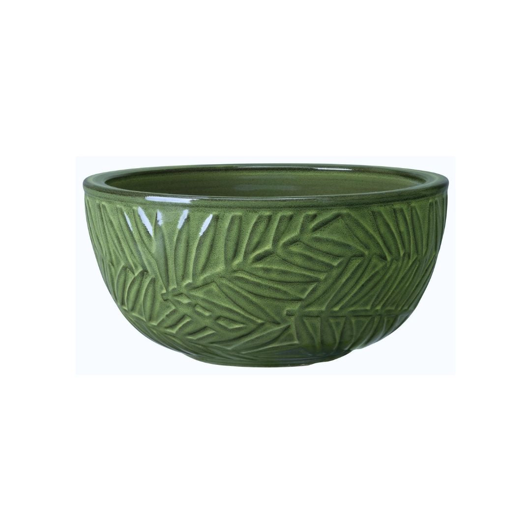 Glazed Bowl Planter Bocage - Kaki