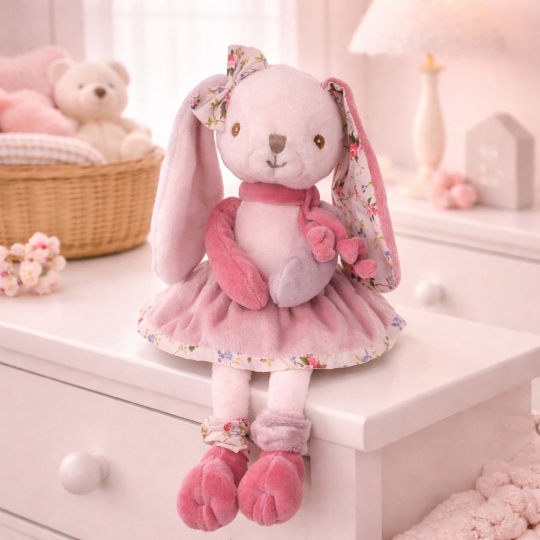 Bunny Bibi Plush Toy 25cm – Pink Dress