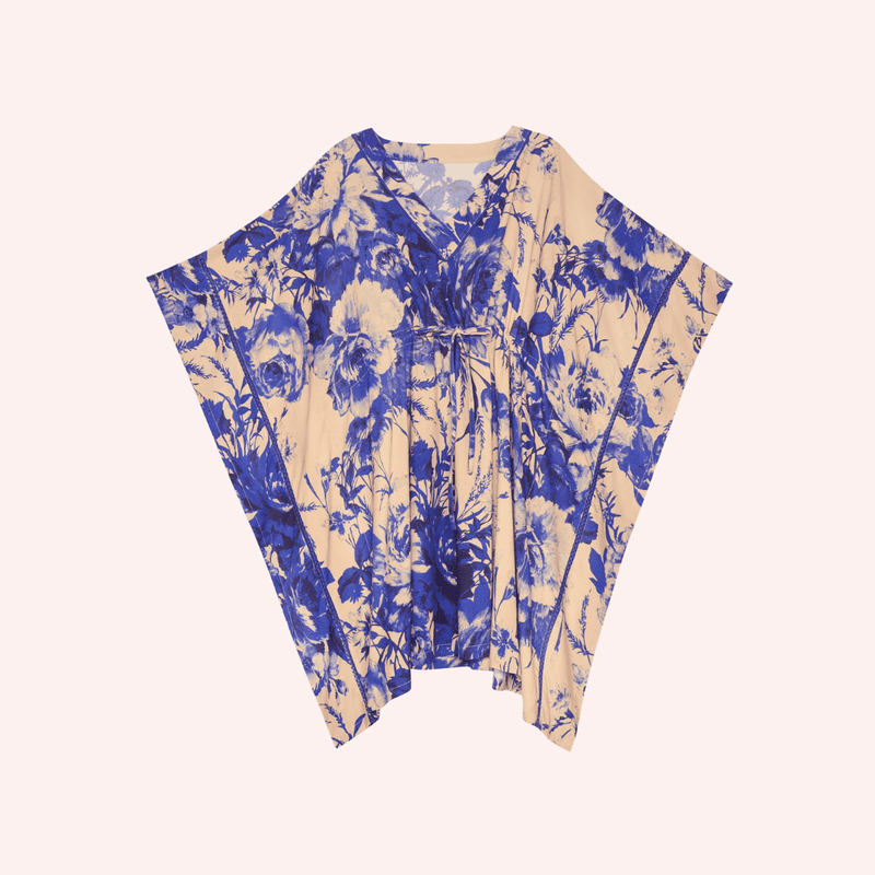 China Blue Blooms Beach Cover Up