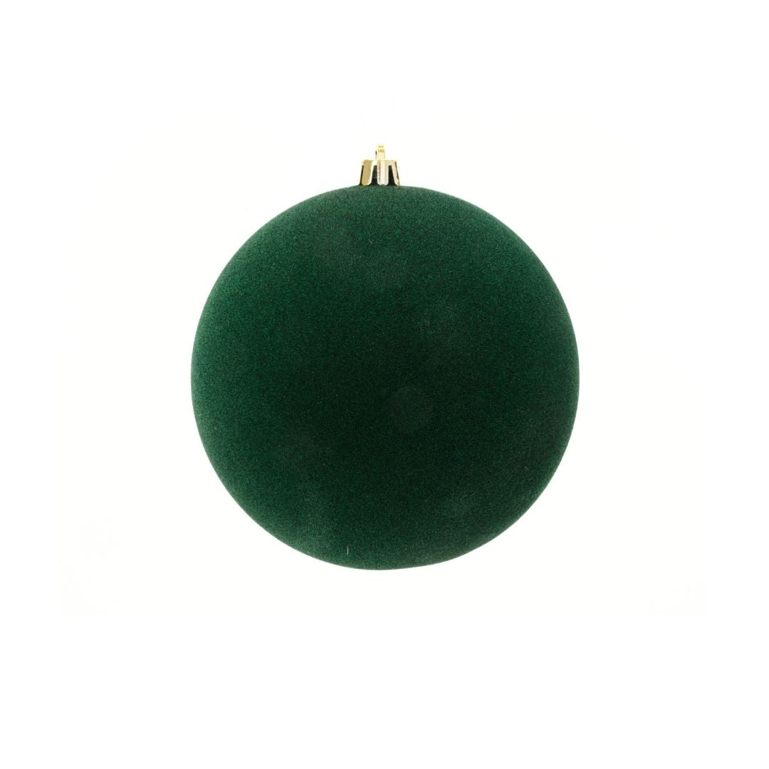 Christmas Bauble Flock Green 8cm
