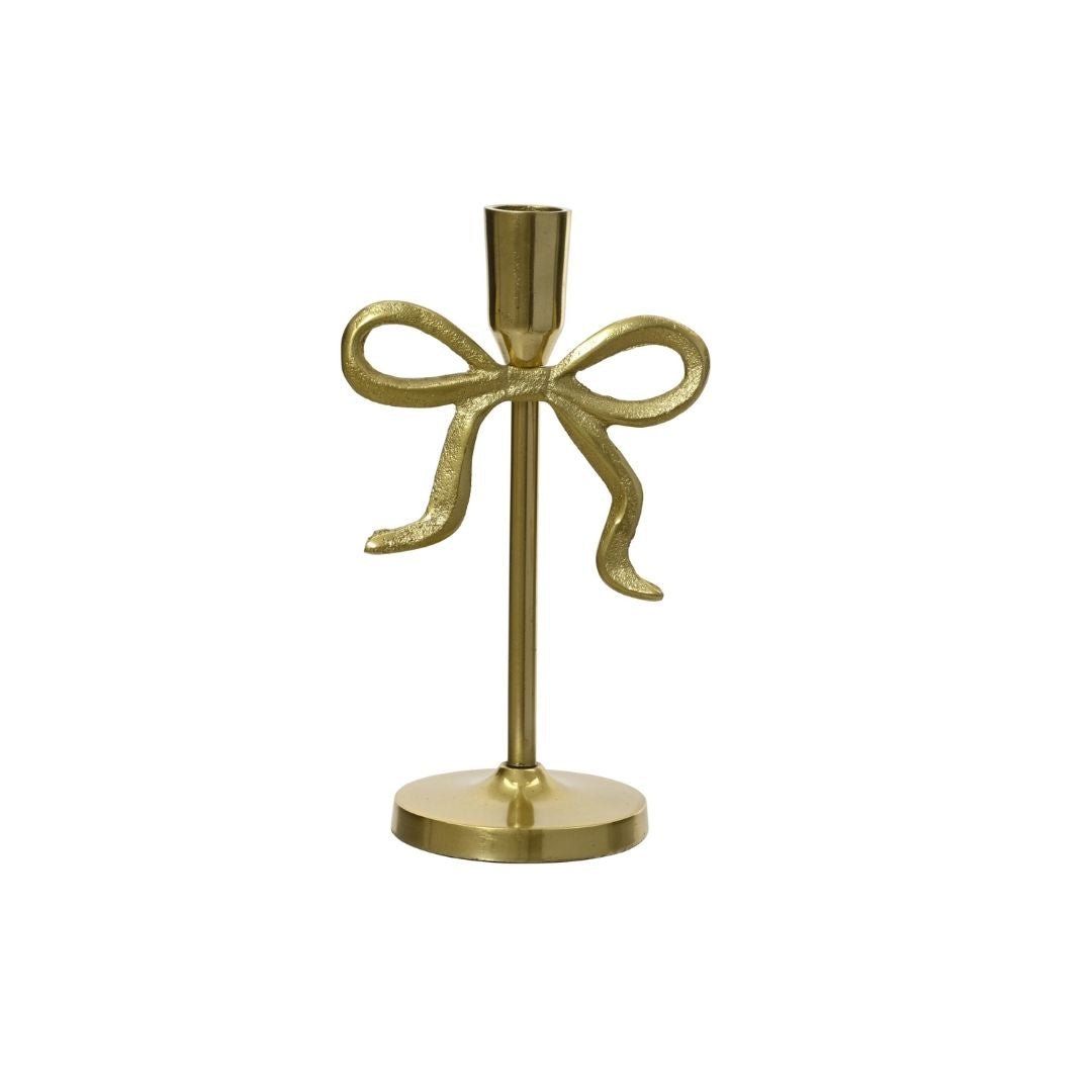 Christmas Candleholder Gold with Bow