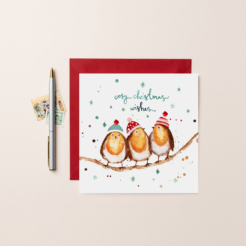 Christmas Card Cosy Christmas Robins