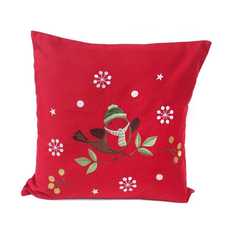 Christmas Cushion Chirpy Robin