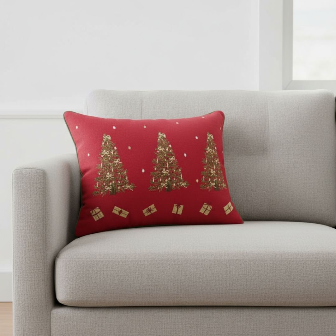 Christmas Cushion 'Little Tree' Red