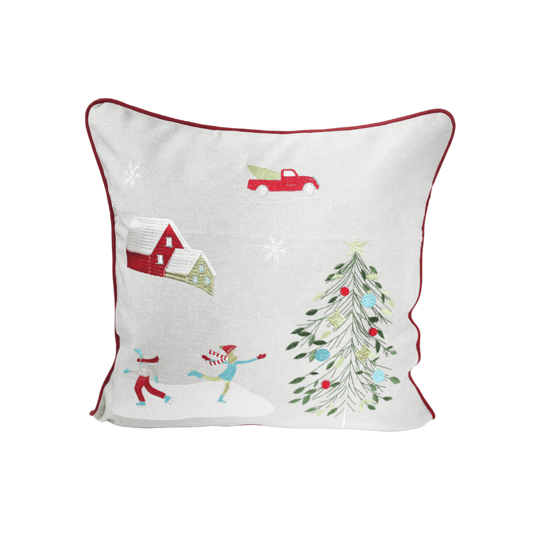 Christmas Cushion 'Merry Skaters'