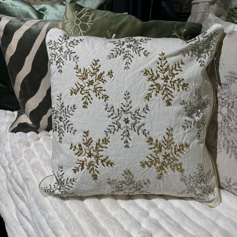 Christmas Cushion Snowflake Shimmer