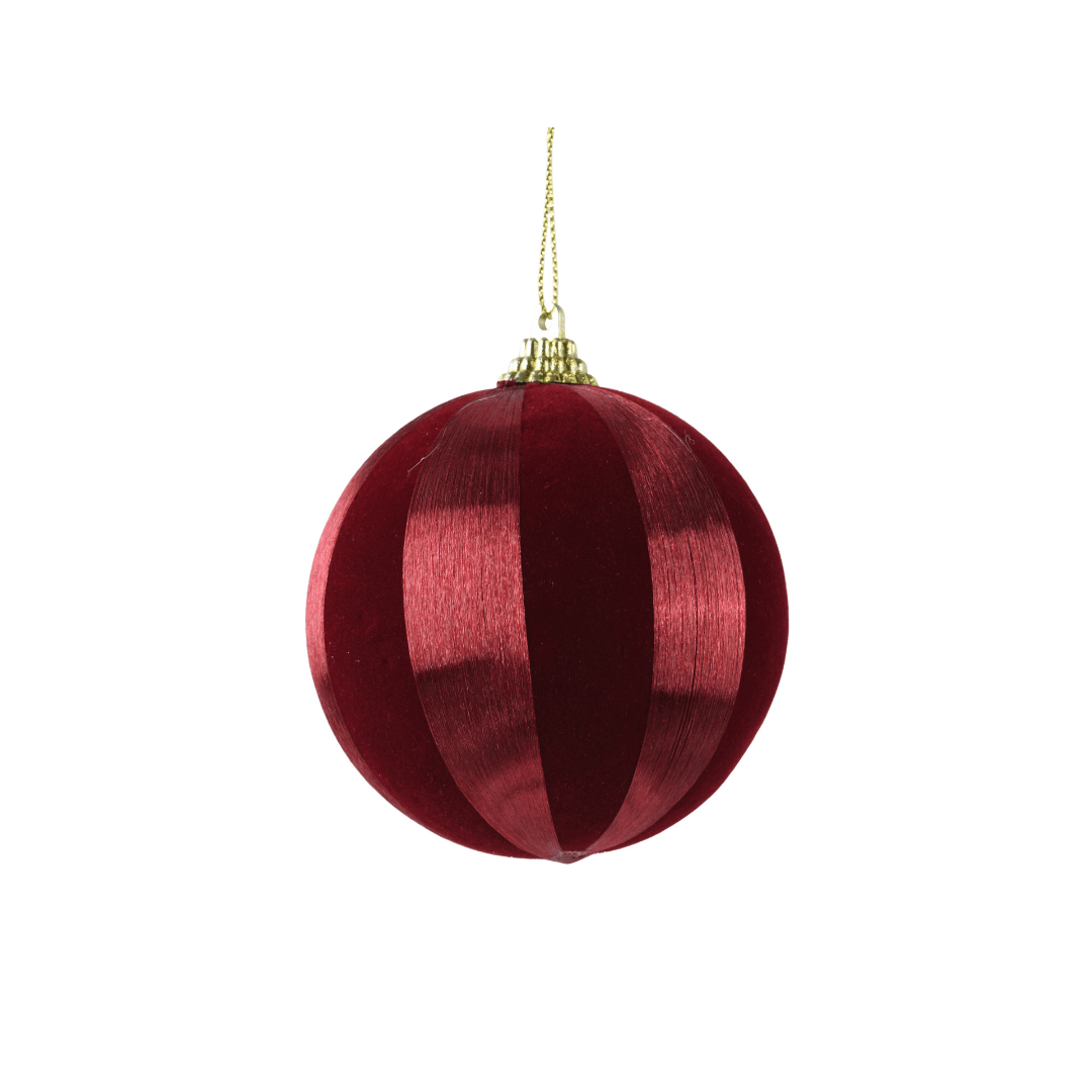 Christmas Foam Bauble Oxblood Stripe