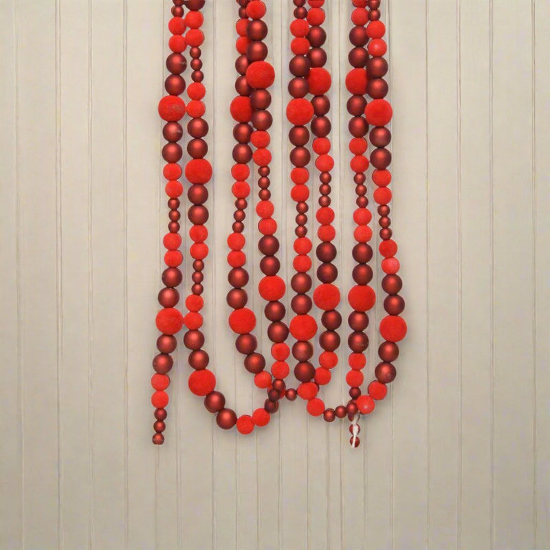 Christmas Garland Red Beads