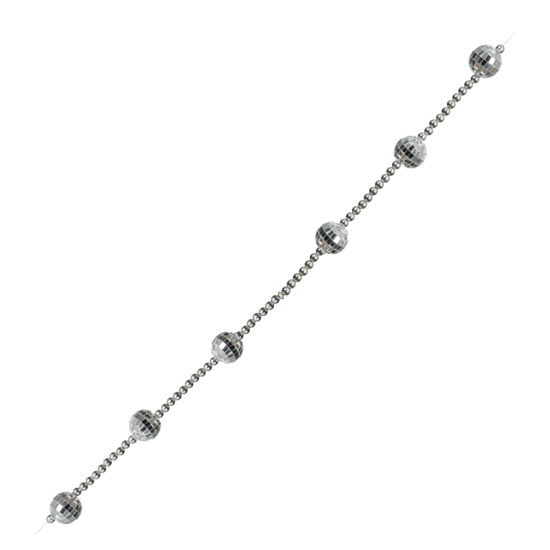 Christmas Garland Silver Disco Balls