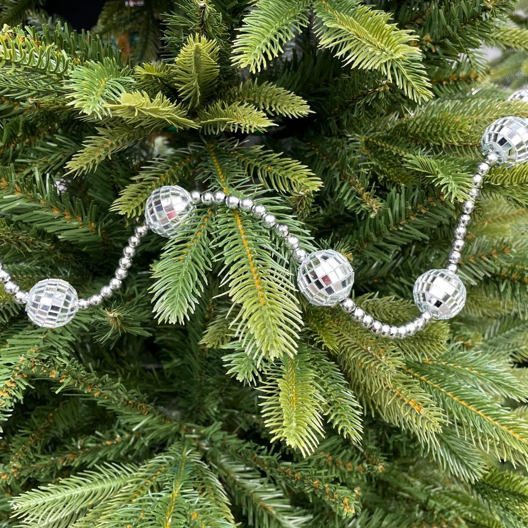 Christmas Garland Silver Disco Balls