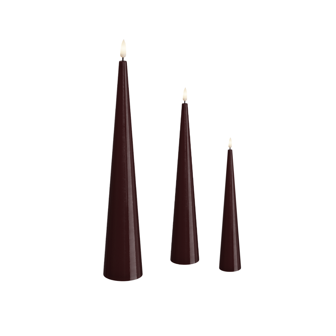 Christmas LED Candle Cone Burgundy