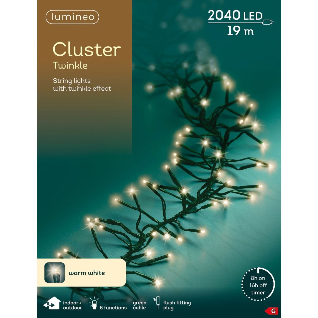 Christmas LED Cluster Lights Warm White 2040 LED