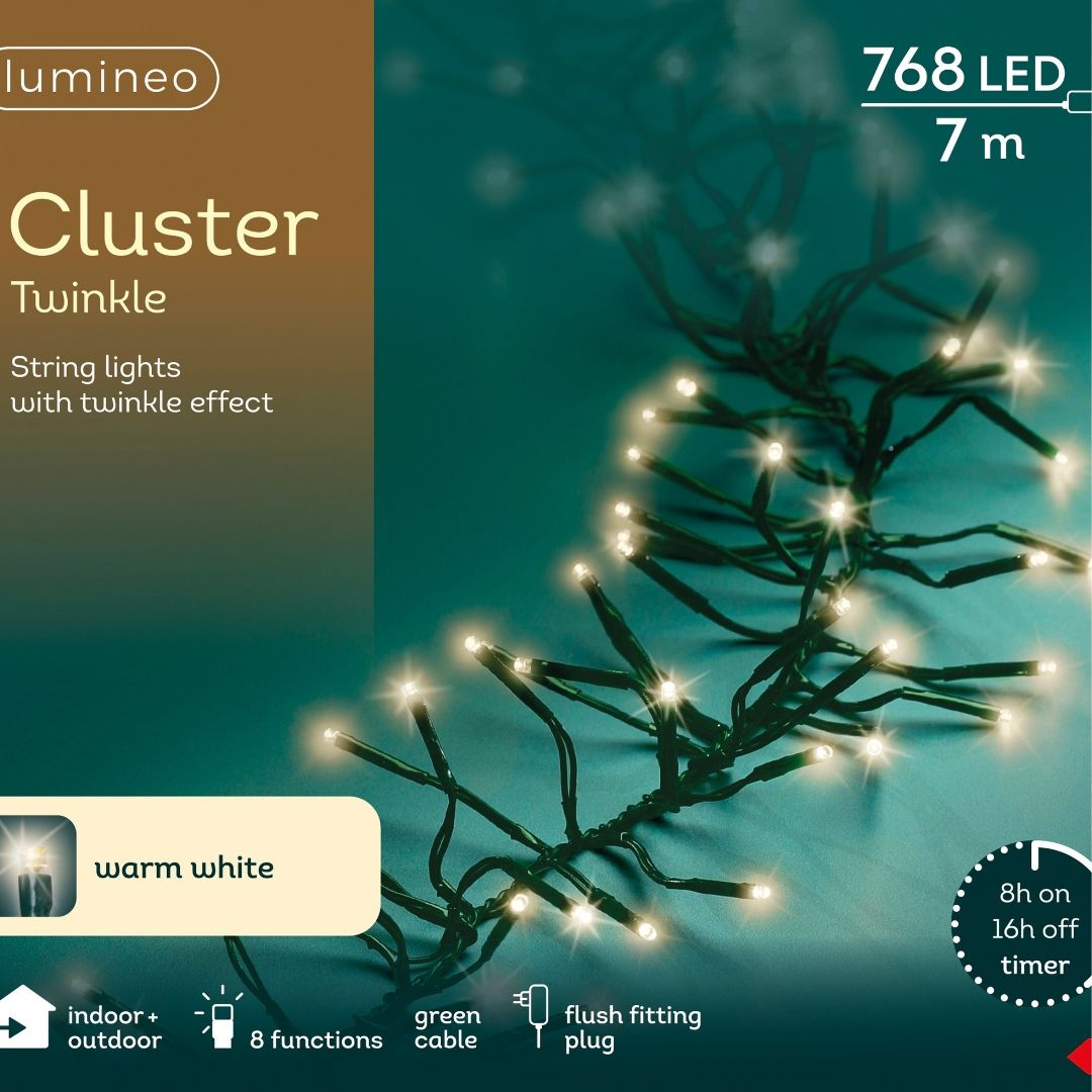 Christmas LED Cluster Lights Warm White 768 LED