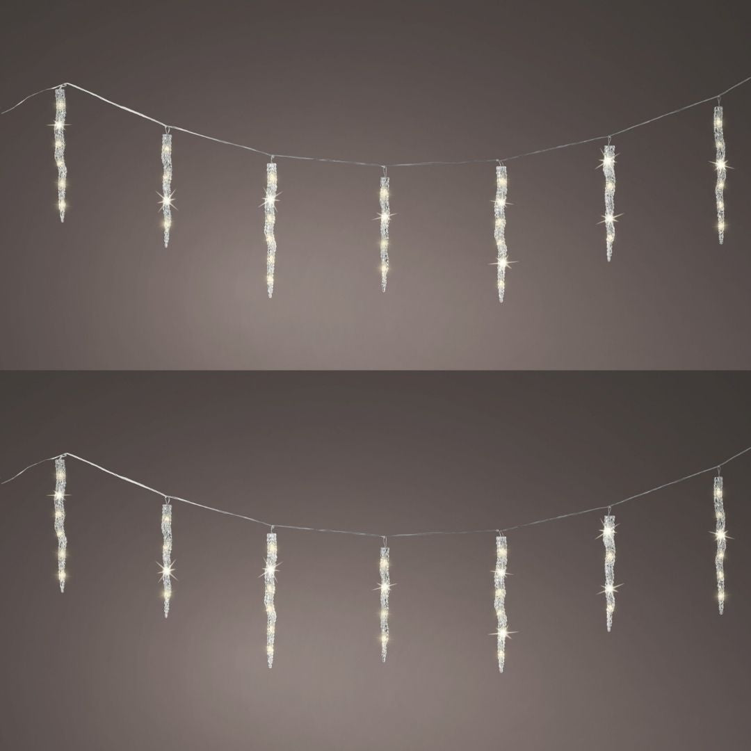 Icicle Christmas Lights 60 LED Warm White