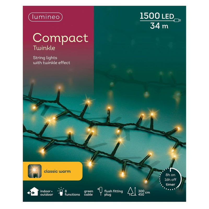 Christmas Lights 1500 LED - Compact, Classic Warm - Ideal for 7ft Tree