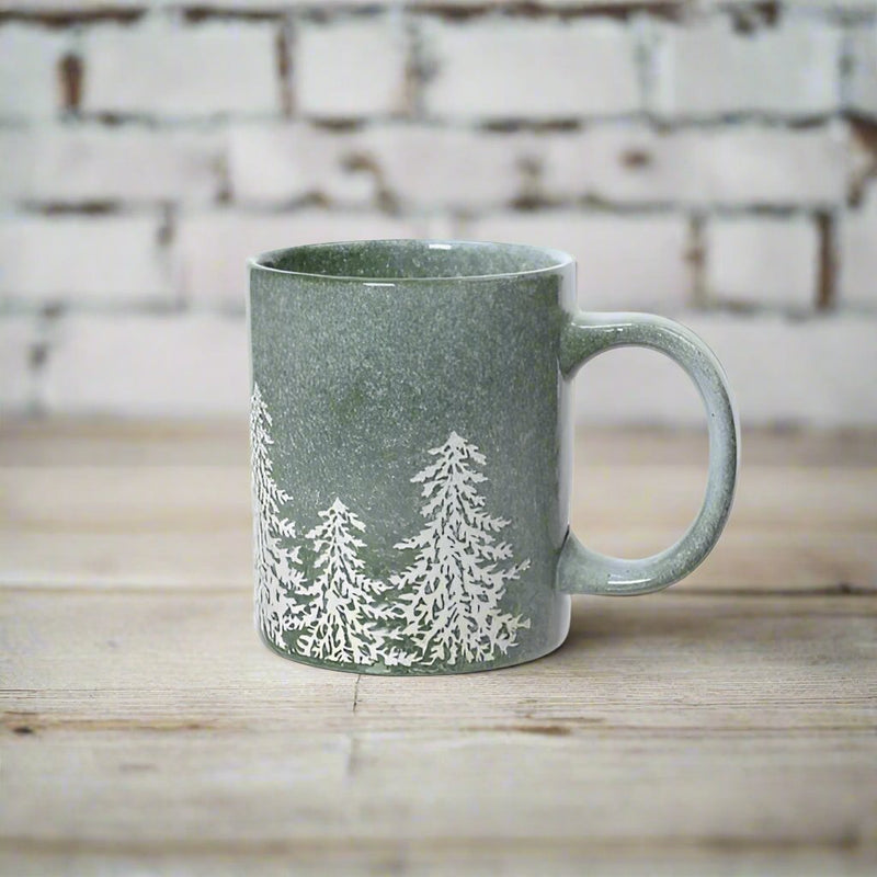 Christmas Mug Green Trees