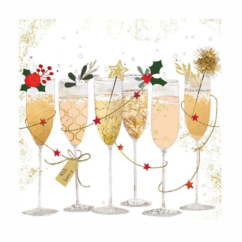 Christmas Paper Napkins Champagne Glass