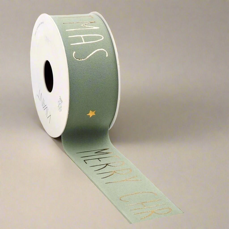 Christmas Ribbon Vellu - Green