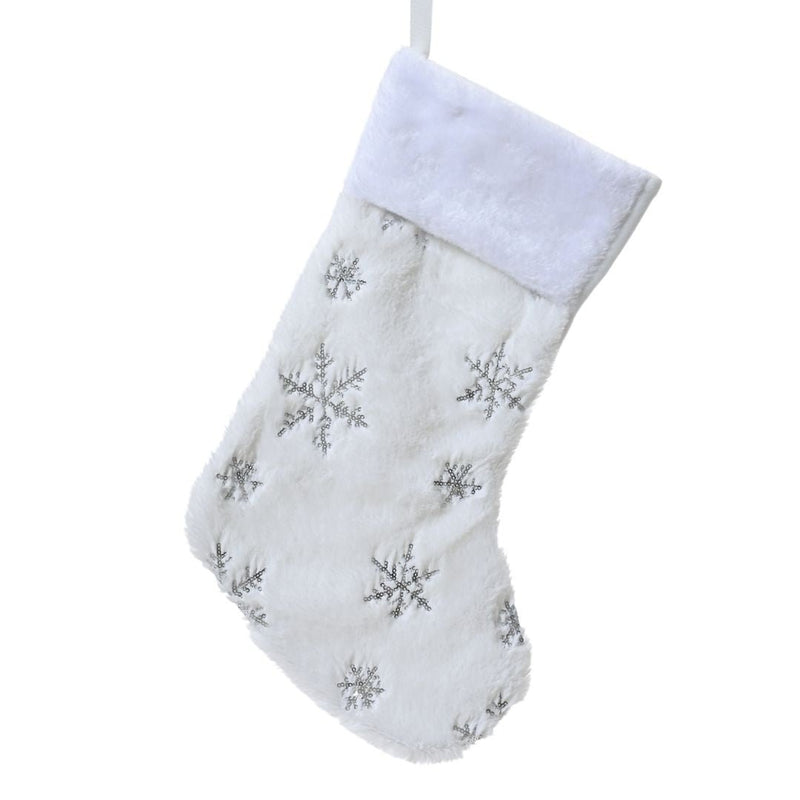 Christmas Stocking Silver Snowflake