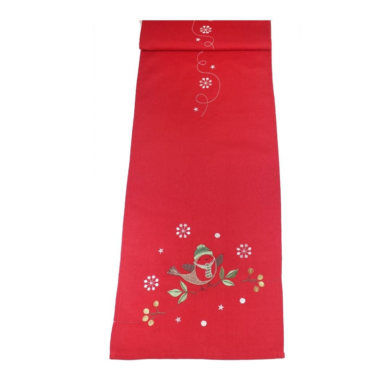 Christmas Table Runner Chirpy Robin