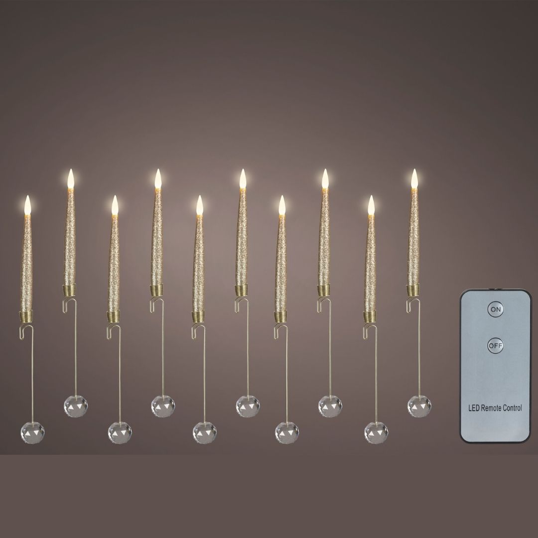 Gold Magic Christmas Tree Candles With Jewel