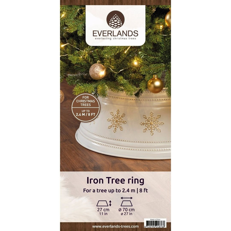 Christmas Tree Ring Iron White/Gold