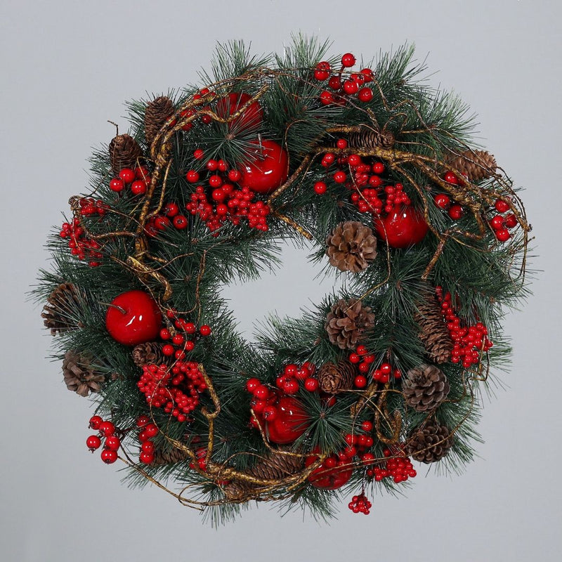 Christmas Wreath Apple, Cones & Berries