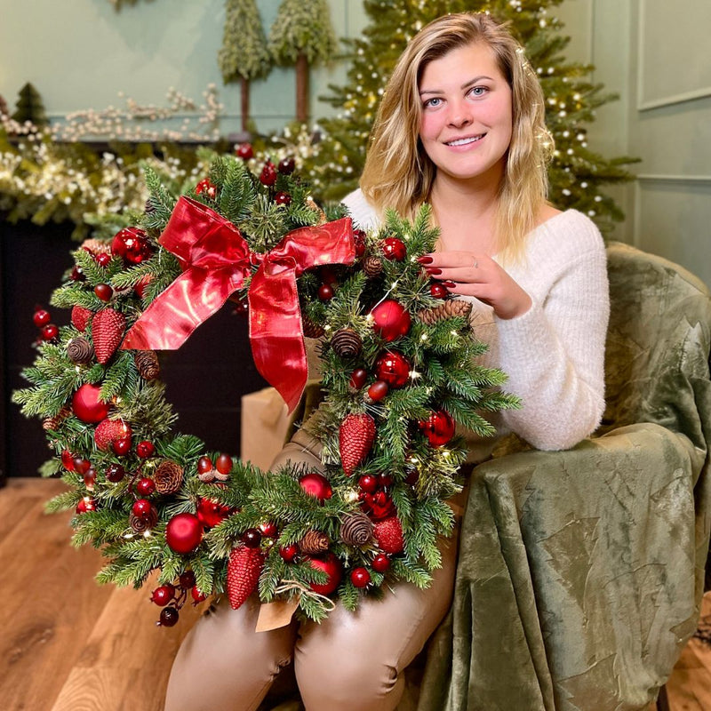 Christmas Wreath Festive Red