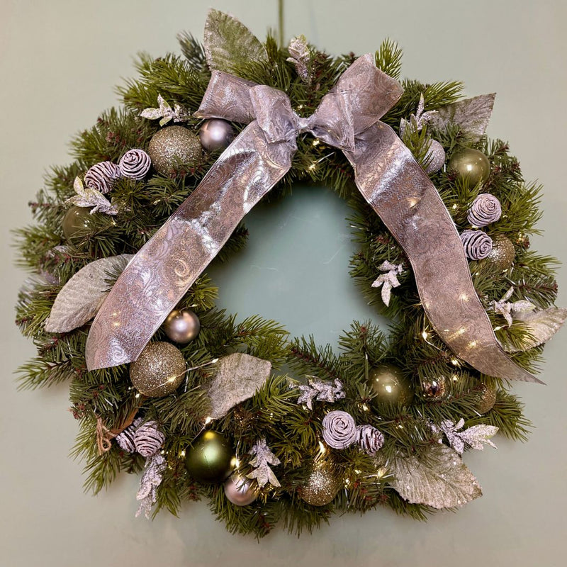 Christmas Wreath Green Silver