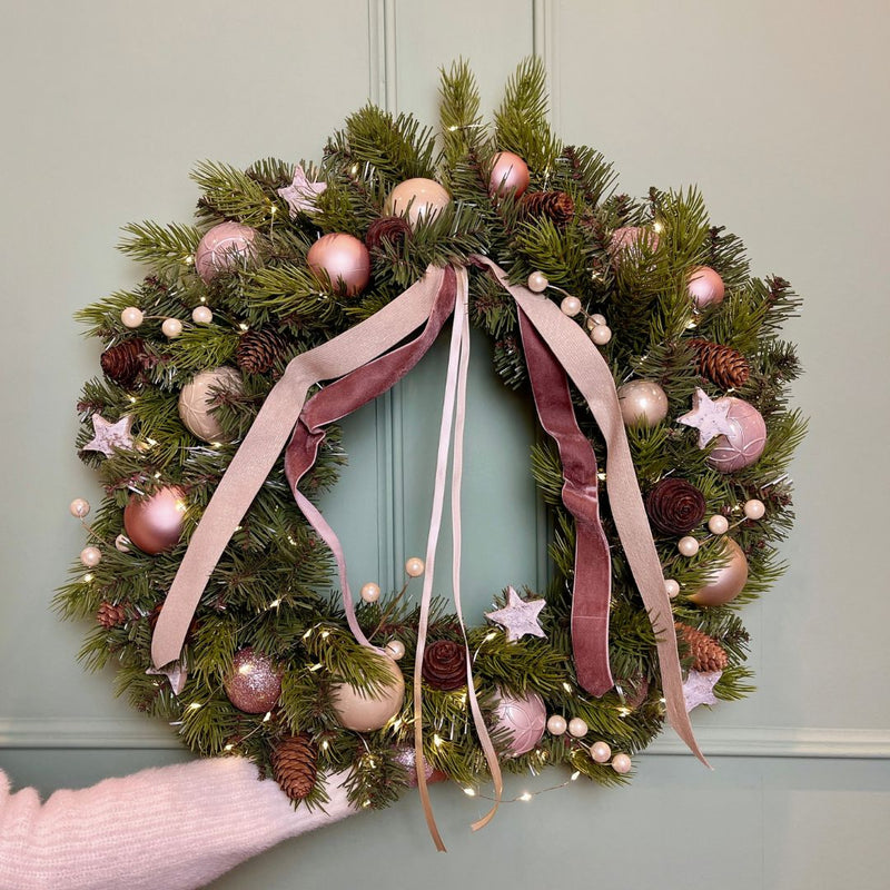 Christmas Wreath Pink Champagne