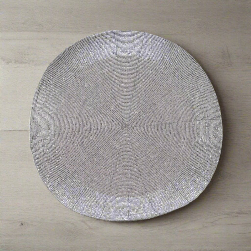 Circular Placemat Silver Sparkle