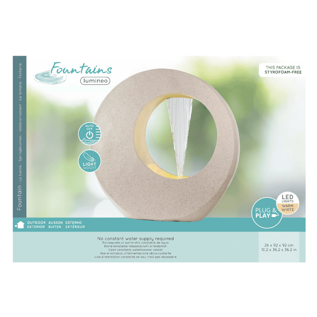 Circular Water Feature White - Large