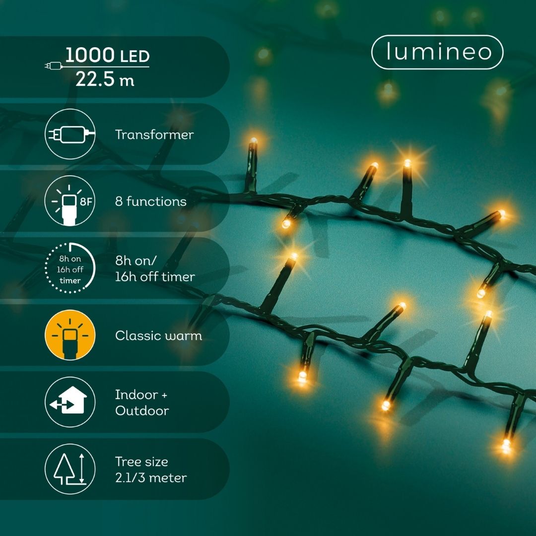 Christmas Lights 1000 LED - Compact, Classic Warm - Ideal for 6ft Tree