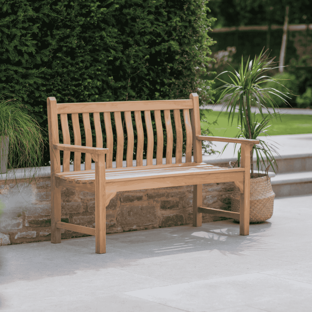 Curved Back 2 Seat Wooden Garden Bench