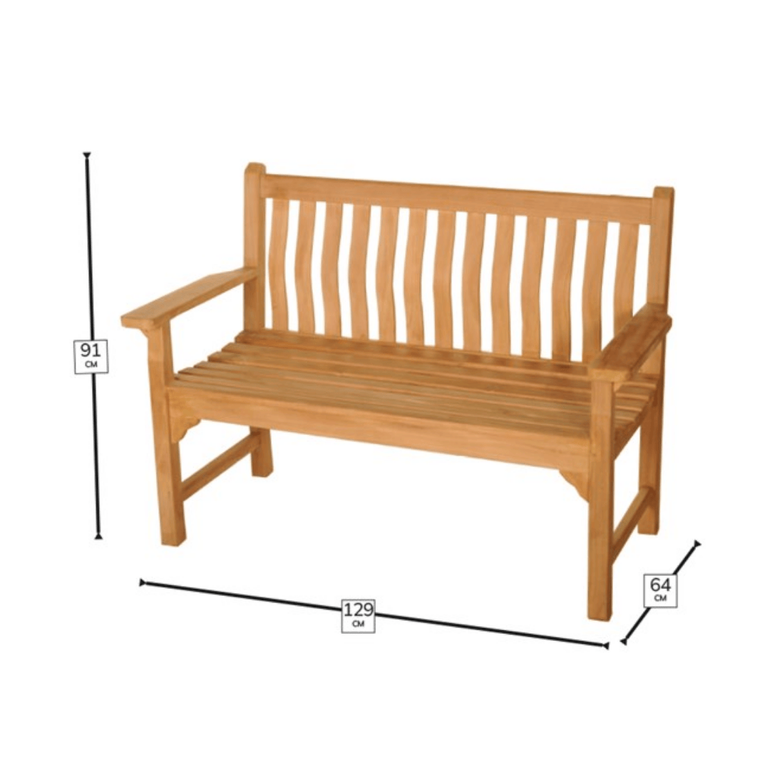 Curved Back 2 Seat Wooden Garden Bench