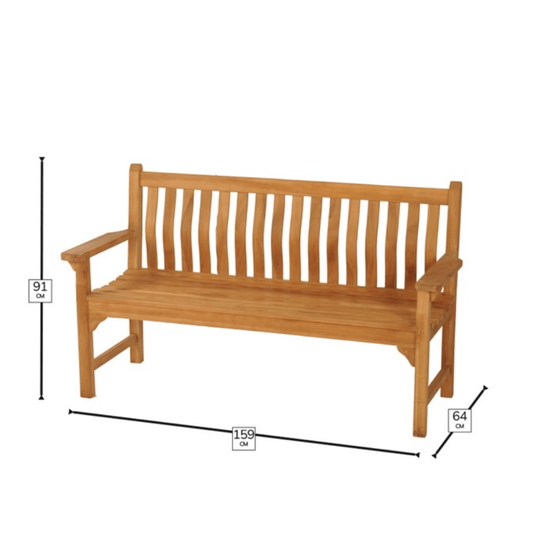 Curved Back 3 Seat Wooden Garden Bench