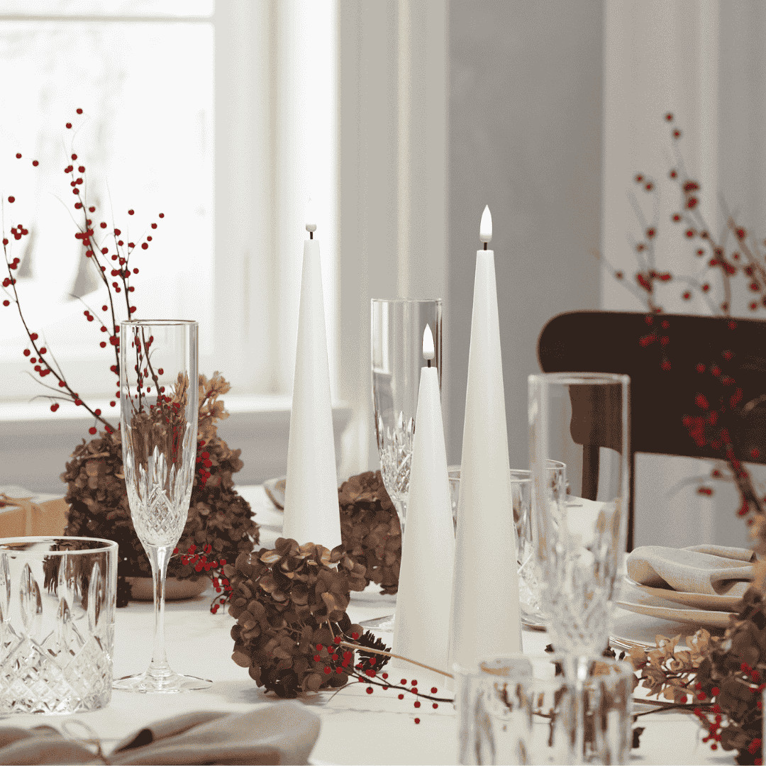Christmas LED Candle Cone Cream