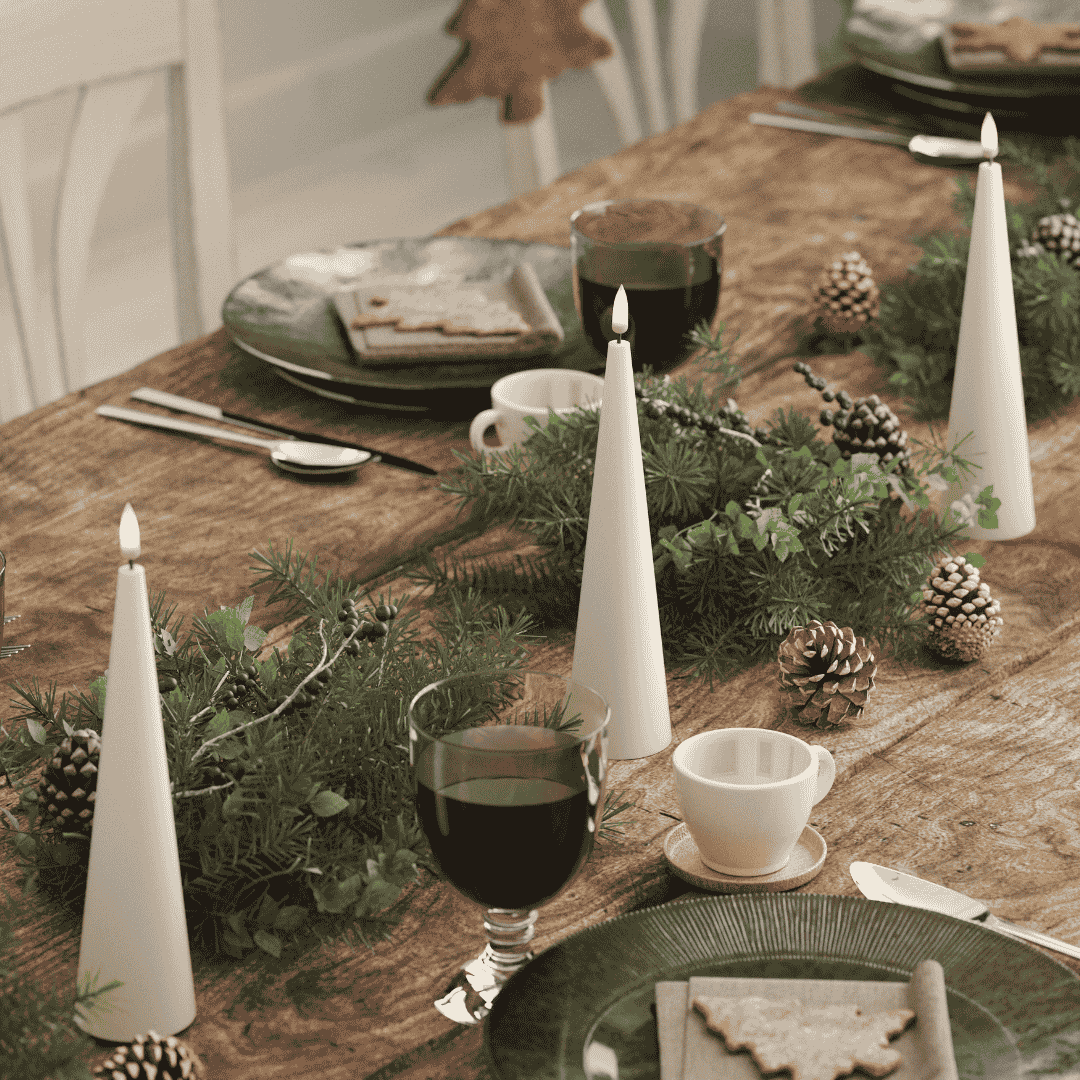 Christmas LED Candle Cone Cream
